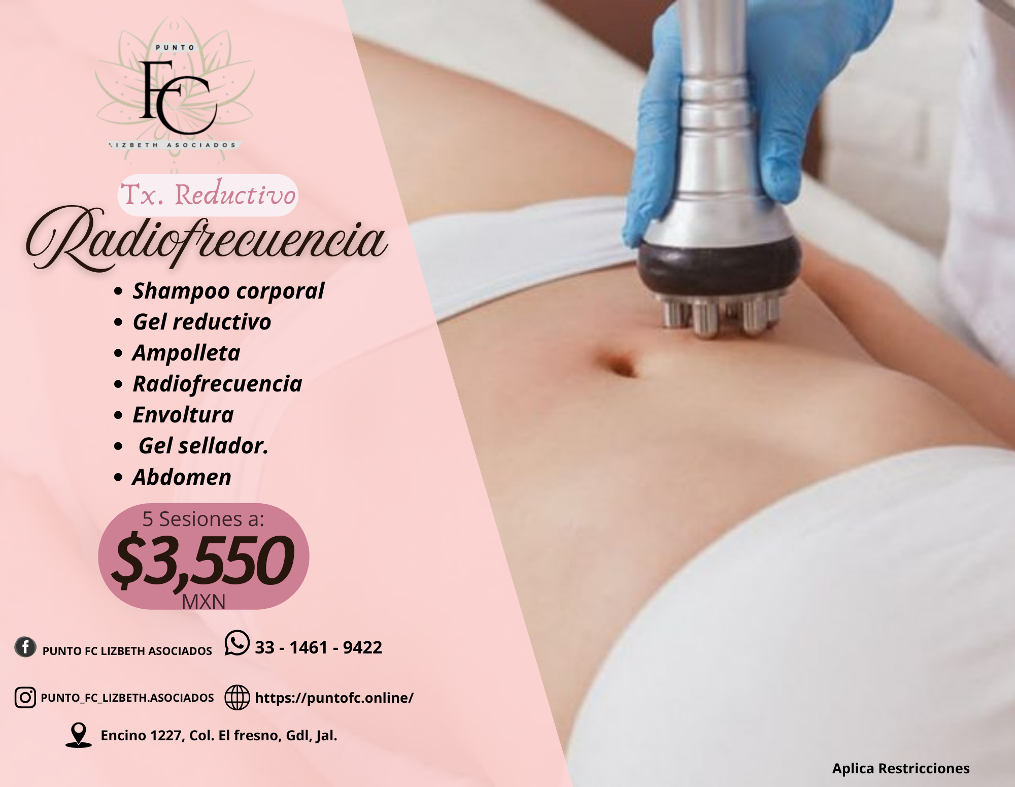 Tx. Reductivo Radiofrecuencia (5 Sesiones)